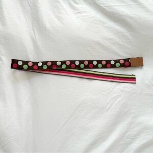 Brown Polka Dot and Stripe Belt